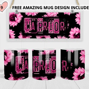 Cancer awareness Mug Sublimation Template - Sublimation Designs -11Oz Mug -15Oz Mug PNG Mug Templates - Cricut Mug Press Designs Wrap