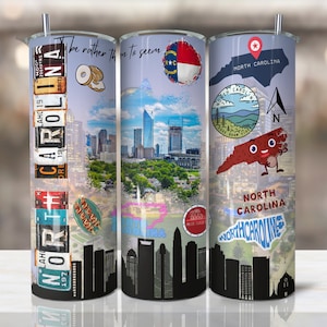 North Carolina Tumbler Designs | 20oz Skinny Tumbler Sublimation Designs download, PNG File Digital Download, State PNG,state tumbler