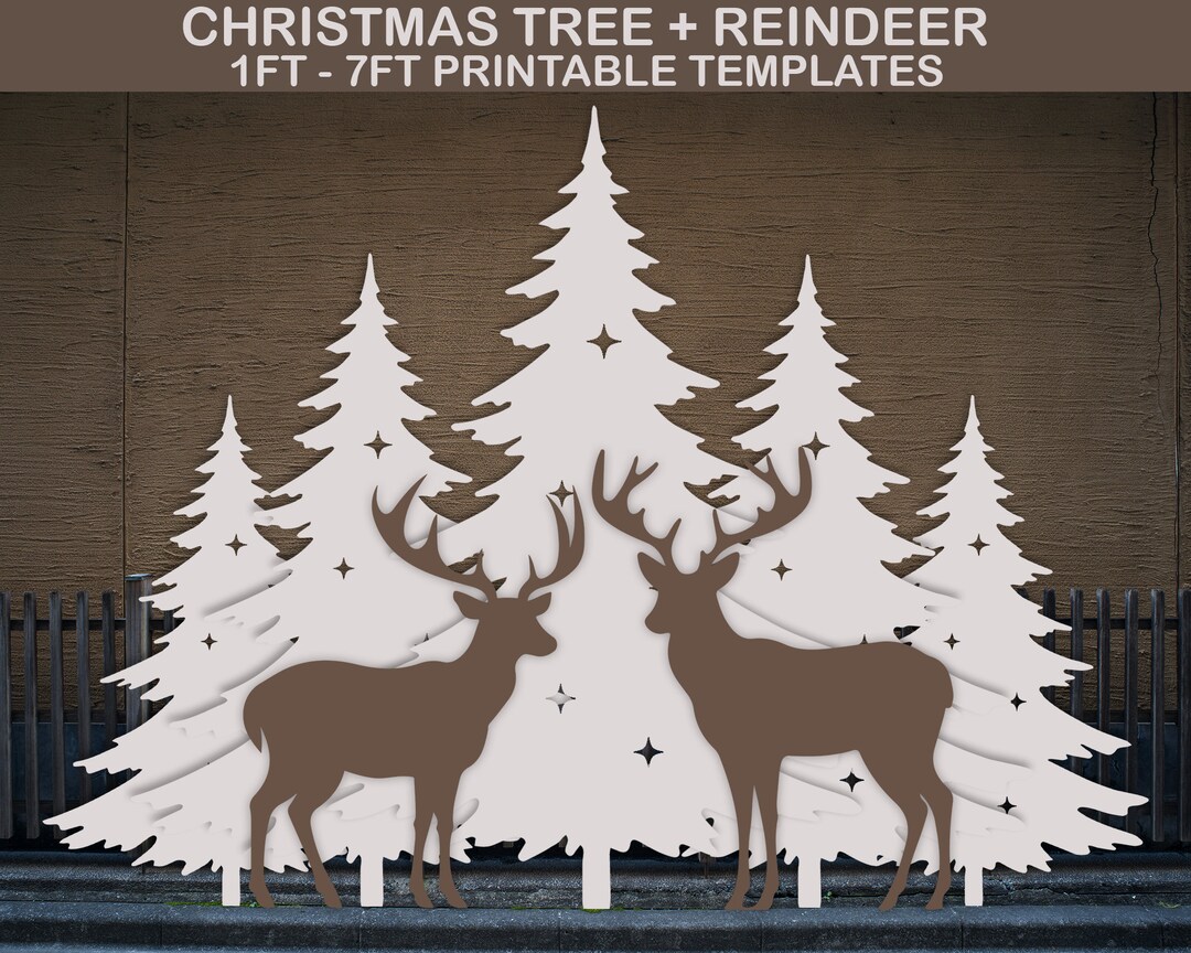Christmas Tree Template, Printable Stencil Pdf, Christmas Silhouette ...