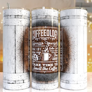 Coffee 20oz Skinny Tumbler Sublimation Designs, Tumbler File Digital Download, sublimation design downloads, Coffee Quote Tumbler Wrap PNG