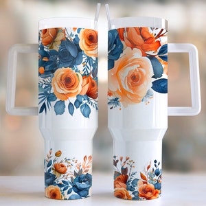 Mom lebendige Blumen 40 Unzen Quencher Tumbler Wrap / PNG Tumbler Design Sublimation Designs Downloads - PNG / nahtloses Design