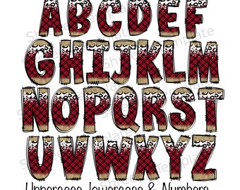 Christmas Alphabet Letters PNG Bundle,HOHO Doodle Letters, Hand Drawn Alphabet Doodle, Sublimation Alpha Set Designs PNG