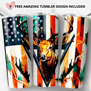 USA Deer Camouflage Tumbler Design | Camouflage tumbler Sublimation Designs Downloads -20 oz hunting Sublimation tumbler Designs Download