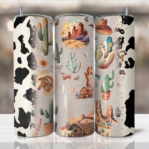 Abstracte Cowboy Cow Print Tumbler, PRustic Country Music Skinny Tumbler, 20 oz Skinny Tumbler Sublimation Design download, western tuimelaar