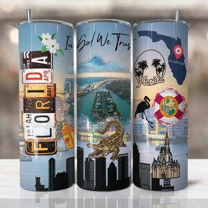 Florida Tumbler Designs / 20oz Skinny Tumbler Sublimation Designs download, PNG File Digital Download, State PNG,state tumbler