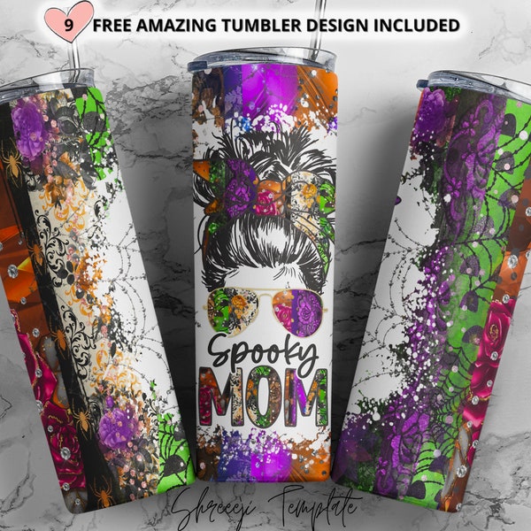 Halloween Spooky mama Tumbler Design | Sublimation Designs Downloads, Digital download, 20 oz tumbler sublimations,Digital file,tumbler wrap