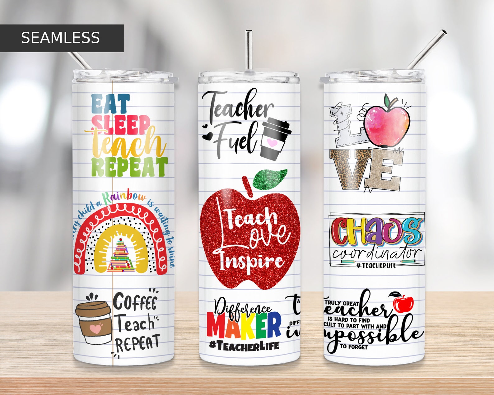 Teacher Life Tumbler Design Sublimation Designs Downloads - Etsy