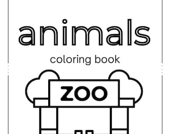 Zoo animals coloring book
