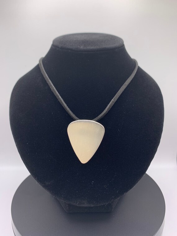 Handmade Silver Guitar Plectrum Pendant 