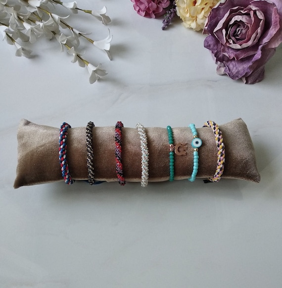 Velvet Bracelets Pillow, Jewelry Display Pillow, Bracelet Pillow