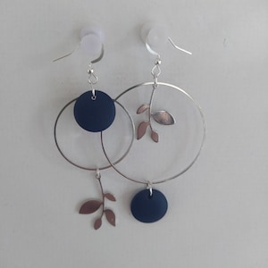 Boucles d'oreilles asymétriques Bleu