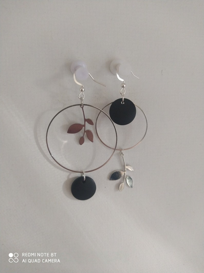 Asymmetrical earrings Noir