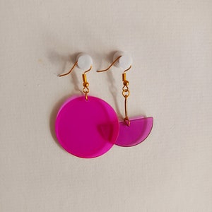 Asymmetrical earrings summer collection Purple
