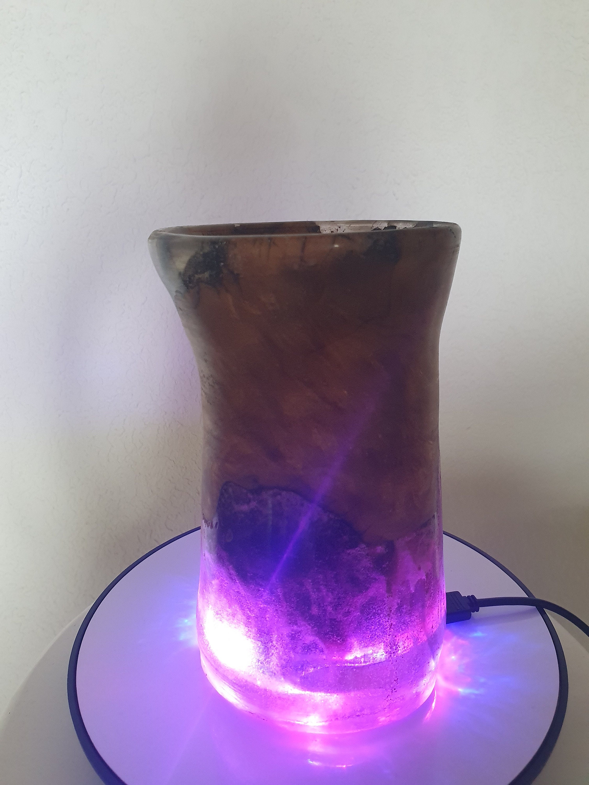 Connected Wood and Resin Vase. Etsy