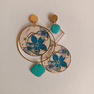 Asymmetrical earrings Turquoise