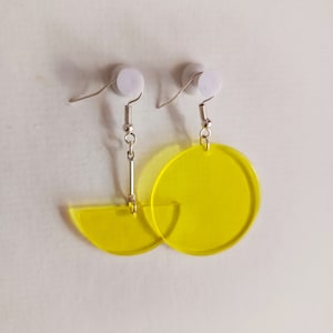 Asymmetrical earrings summer collection Yellow