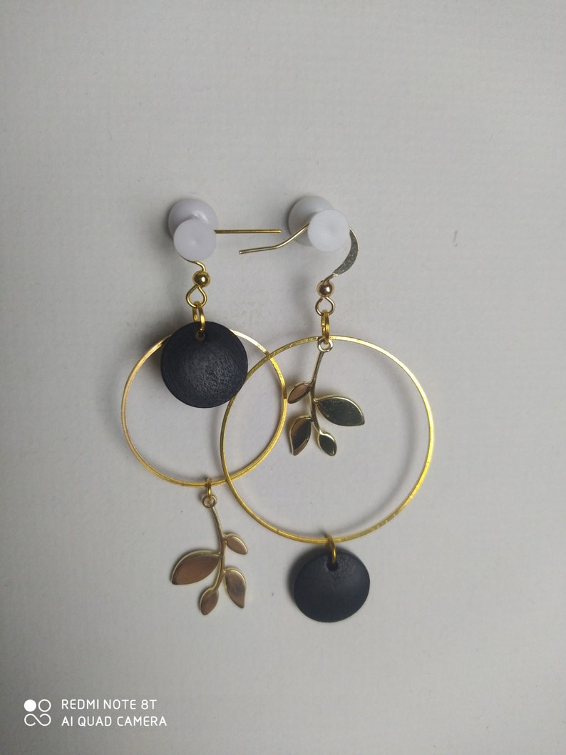 Asymmetrical earrings Vert foncé