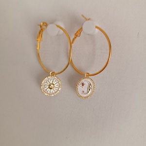 Boucles d'oreilles asymétriques Blanc