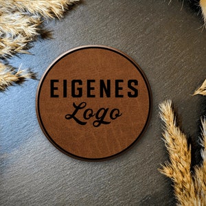 Own logo - From 1 piece - Genuine leather patch with laser engraving, customizable color and selectable back