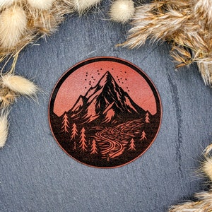 Mountain - genuine leather patch