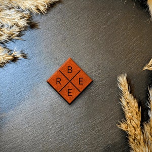 BEER - Genuine leather patch with laser engraving, customizable color and selectable back