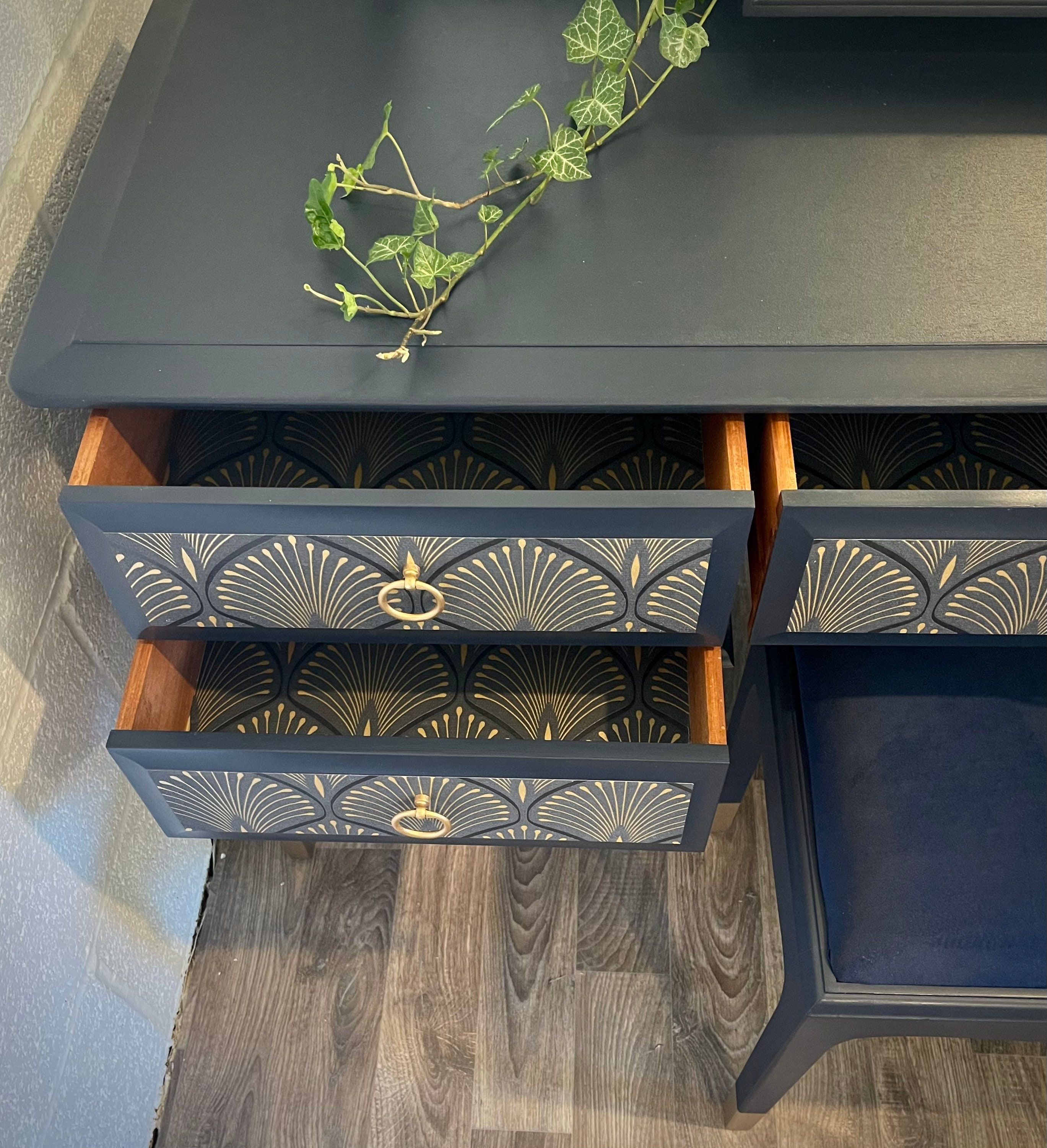 slim fit dress slacks Modern Blue Makeup Vanity Set Retracted Dressing Table Cabinet&Stool&Mirror  Included-Wehomz – WEHOMZ main image 1