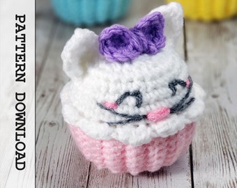PATTERN: Cupcake Pets - Kitty Cat Plushy Stuffy Amigurumi | Crochet Easter Basket Stuffer Toy