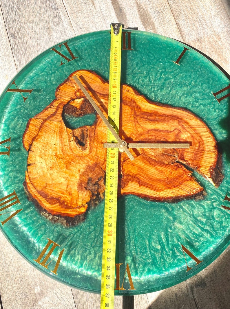 Handmade Wall Clock Wooden Resin Clock Decor Detale Etsy