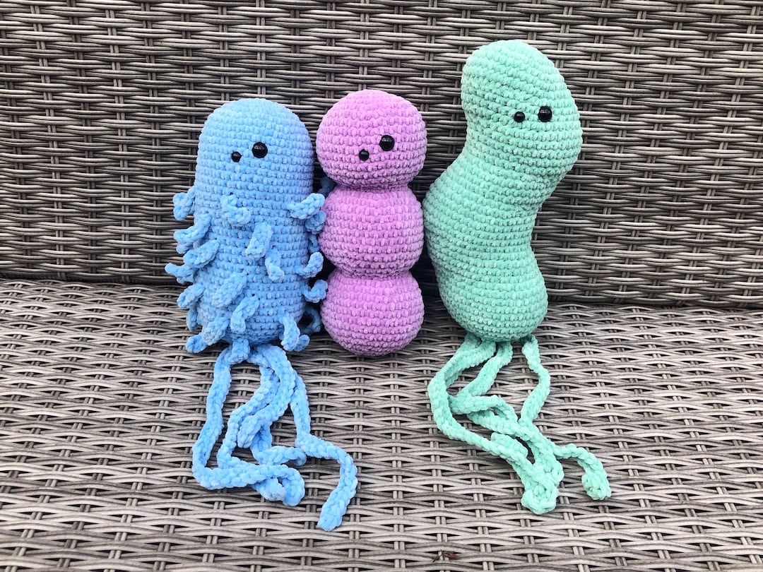 Bacterium Plushie E. Coli, Streptococci, Helicobacter Pylori Set of 3 ...