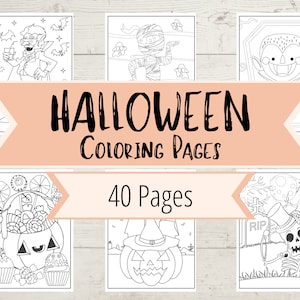 Halloween Coloring Book Pages for Children and  Adults - Creepy, Spooky & Kid Friendly Halloween - Witches, Zombies, Vampires, Pumpkin +More