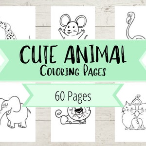 60 Animal Coloring Book Pages - Farm Animals, Sea Animals, Desert Animals, Forest Animals, Birds- Coloring Pages for Boys, Girls, and Adults image 4