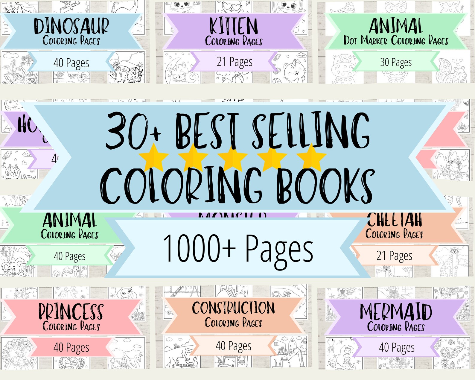 Coloring Book Bundle digital Download 1000 Coloring Pages - Etsy