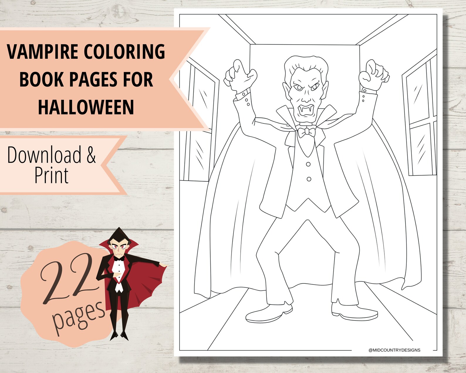 Vampire Coloring Pages for Halloween Halloween Coloring Activity ...