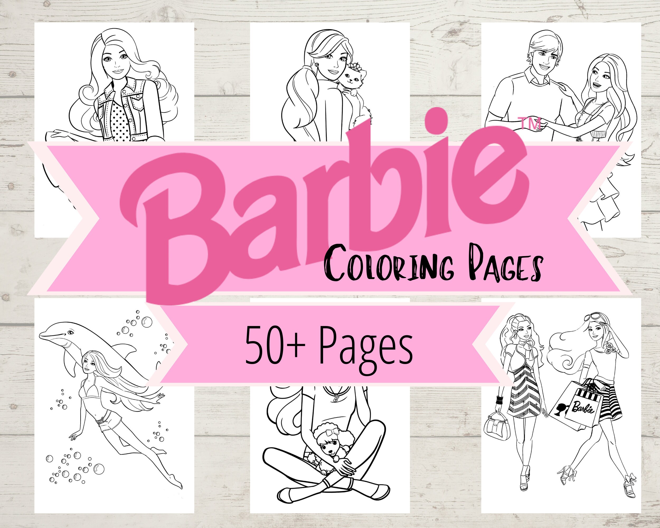 BARBIE Barbie Coloring Pages 50 Printable Coloring Pages - Etsy UK