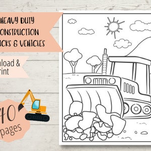 coloring page with a picture of a bulldozer