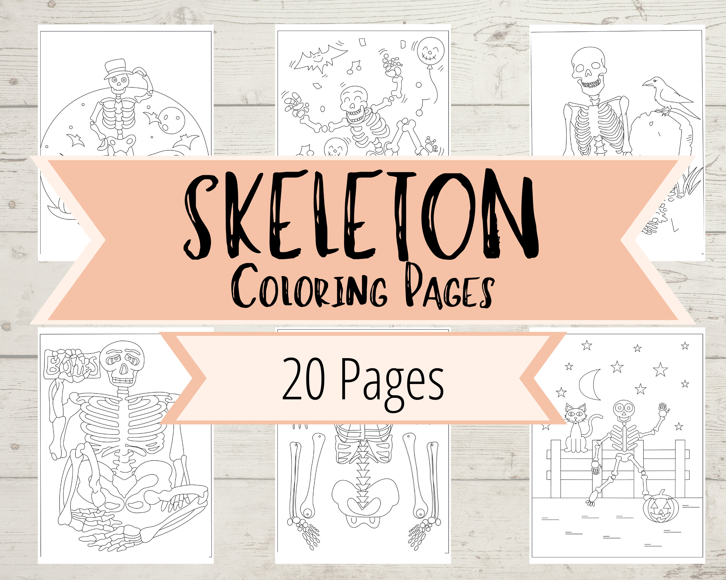 Skeleton Coloring Pages Spooky Skeletons to Color, Fun Halloween