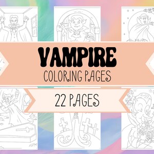 Vampire Coloring Pages for Halloween - Halloween Coloring Activity - Coloring Pages for Kids & Adults - Digital Download - Vampire Pictures