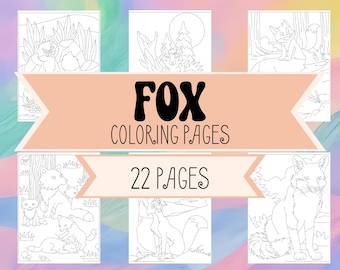 Dibujos de zorros para colorear - Adorables y simpáticos dibujos de zorros para colorear - Dibujos para colorear para niños - Libro para colorear imprimible - Descargar e imprimir