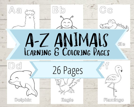 A-Z Animals Coloring Pages for Toddlers & Preschoolers