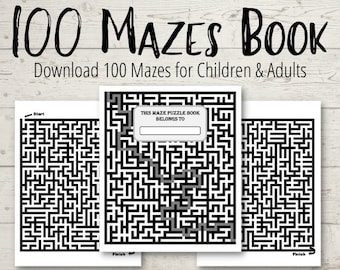Boek met 100 doolhoven - Download en print het doolhofpuzzelboek