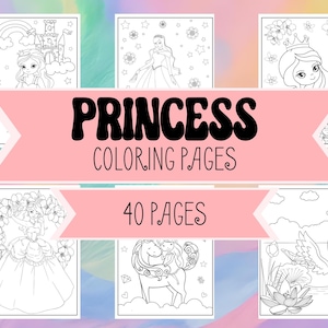 Princess Coloring Book Pages - Variety of Princess Coloring Pages for Girls - Girl Princesses & Animal Princesses - Printable Princess