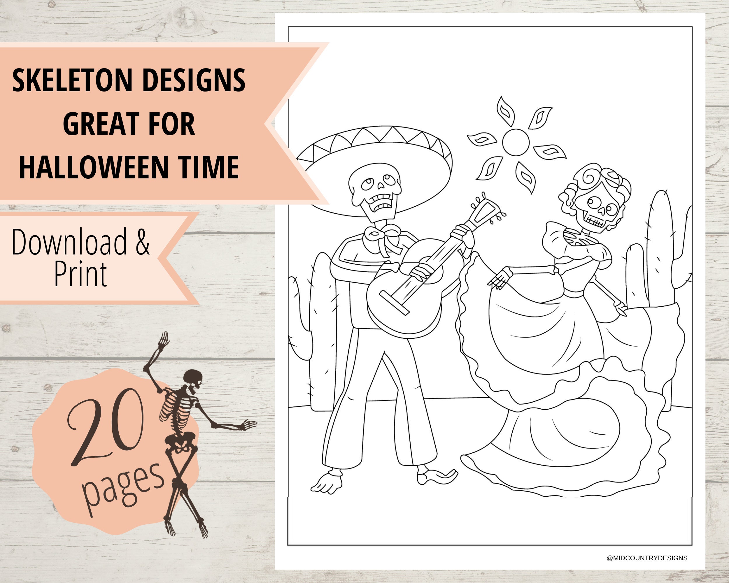 Skeleton Coloring Pages Spooky Skeletons to Color, Fun Halloween