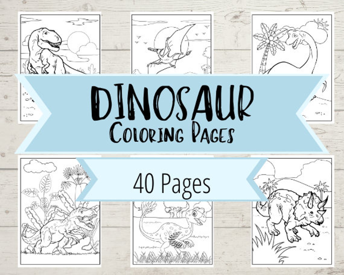 Dinosaur Coloring Pages 40 Dinosaur Pictures to Download & - Etsy