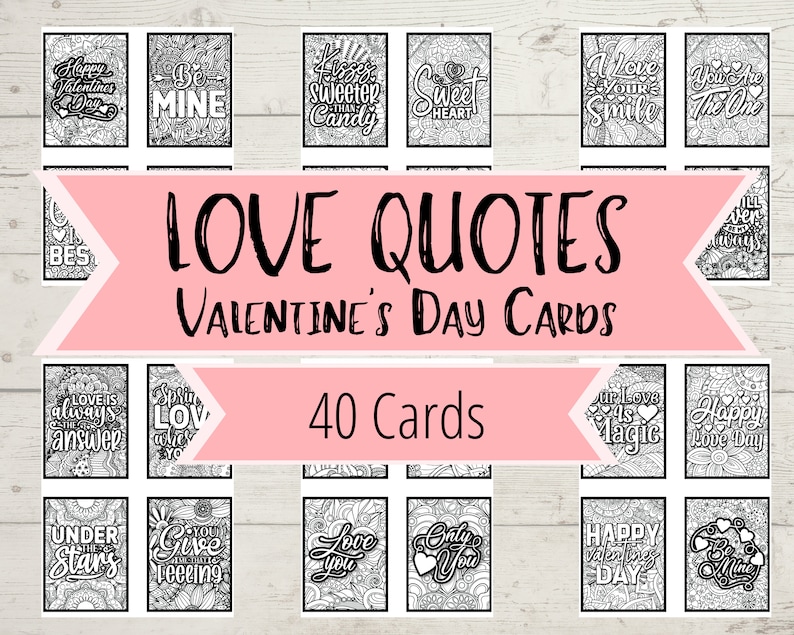Printable Valentines Day Cards Love Quotes & Valentine's Etsy