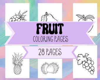 Fruit Coloring Pages - Variety of Exotic Fruit to Color - Great for Teaching Fruits - Printable Kids Coloring Pages for Home & School