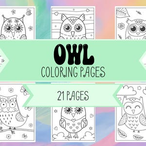 Hiboux - 21 images de chouettes à colorier - Hiboux, oiseaux, plein air - Coloriages pour garçons et filles - Coloriages pour garçons et filles