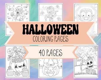 Halloween Coloring Book Pages for Children and  Adults - Creepy, Spooky & Kid Friendly Halloween - Witches, Zombies, Vampires, Pumpkin +More