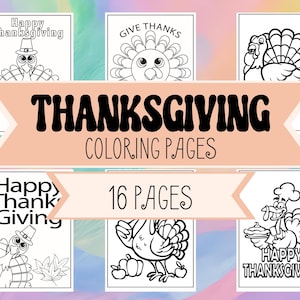 Thanksgiving Coloring Pages - Thanksgiving Turkey Printable - Turkey Coloring Pages for Kids - Download and Print - PDF- Happy Thanksgiving!