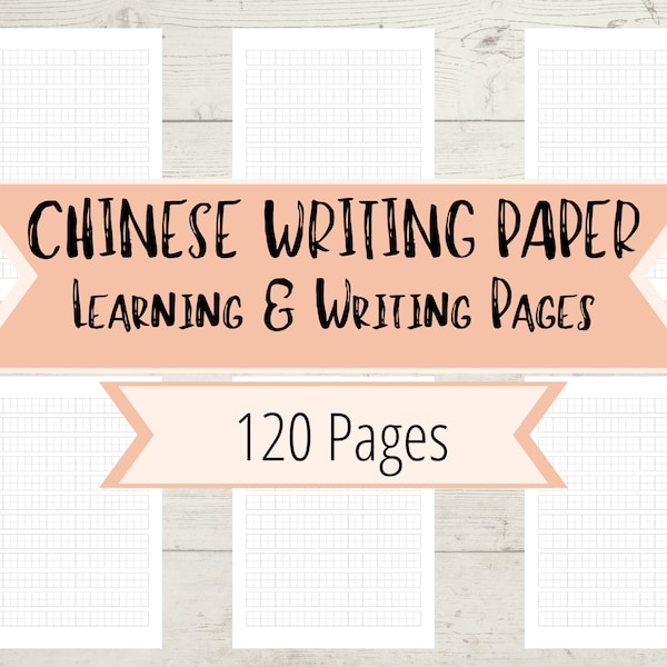 Chinese Handwriting Paper - Writing Practice Paper - Printable Paper - Chinese, Japanese, Korean Handwriting Practice Paper Printable - A4