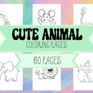 60 Animal Coloring Book Pages - Farm Animals, Sea Animals, Desert Animals, Forest Animals, Birds- Coloring Pages for Boys, Girls, and Adults